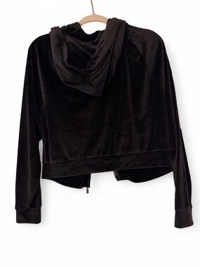 Victoria’s Secret On Point Black Velour Full Zip Hoodie – Size Small